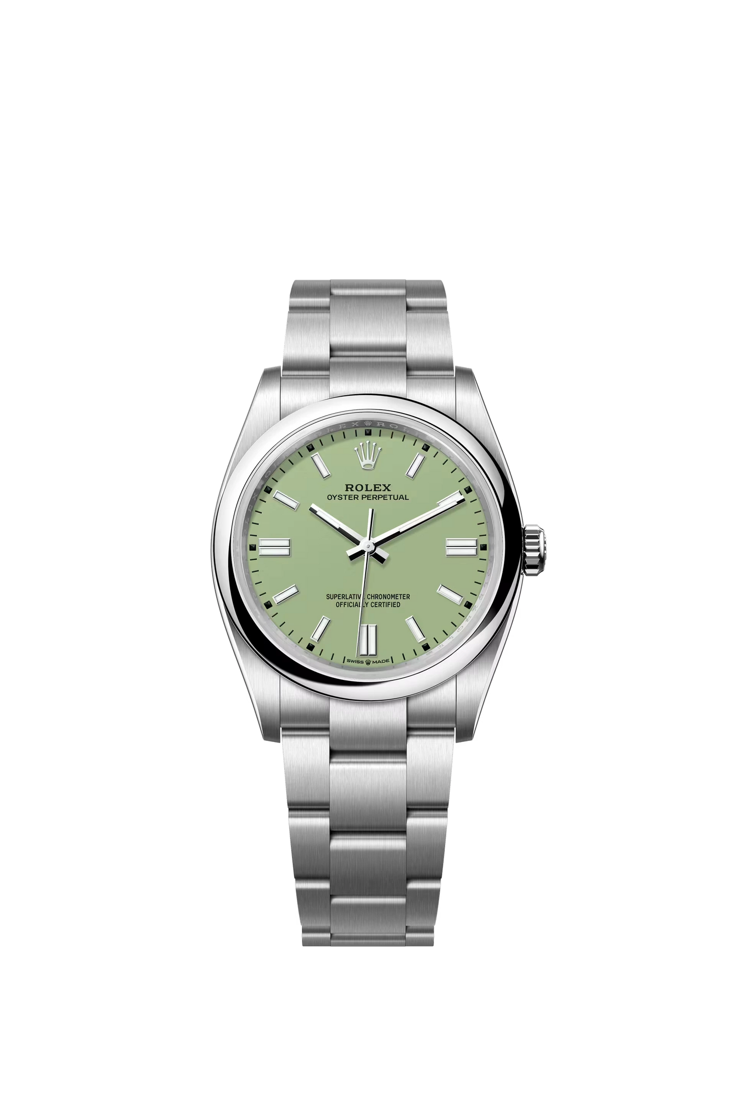 Rolex Oyster Perpetual 36 Oystersteel Pistachio Green Dial Stick Markers Oyster Bracelet Ref. 126000