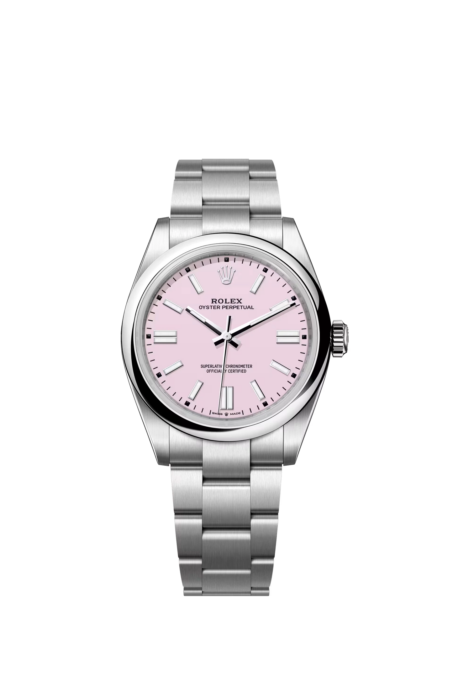 Rolex Oyster Perpetual 41 Oystersteel Candy Pink Dial Stick Markers Oyster Bracelet Ref. 134300
