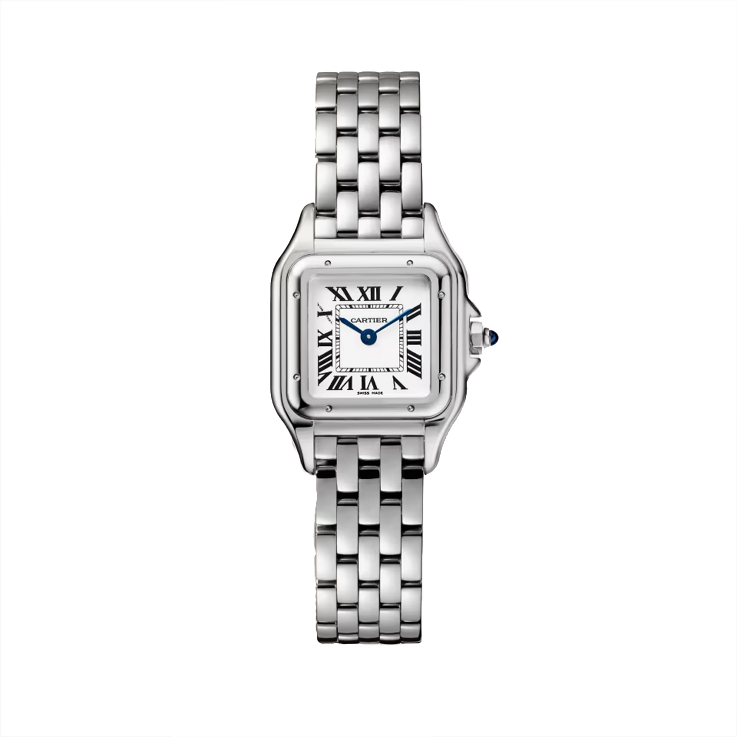 Cartier Panthère de Cartier Small steel watch with silver dial and steel bracelet