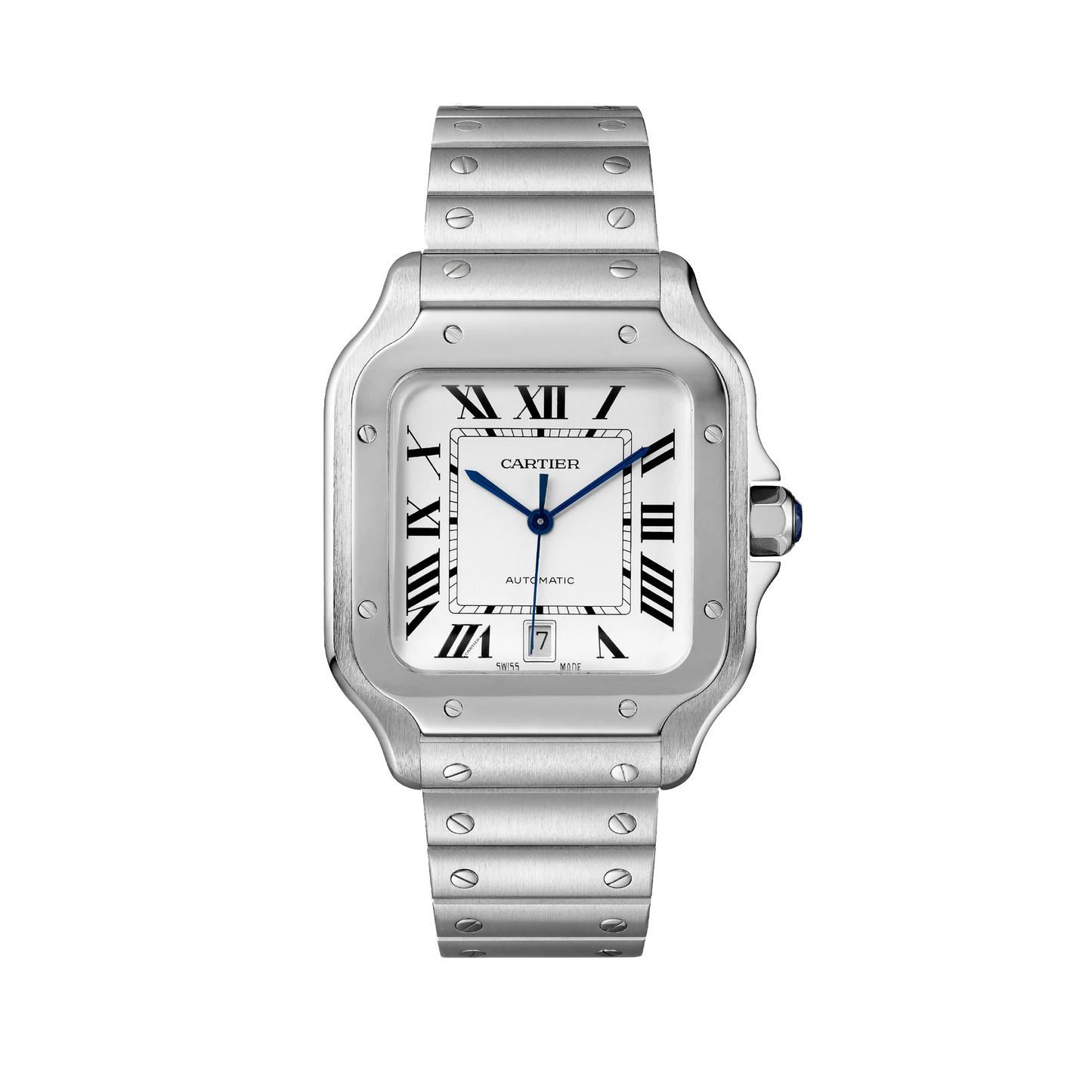 Cartier Santos de Cartier Large WSSA0018 steel watch with silver dial and steel bracelet