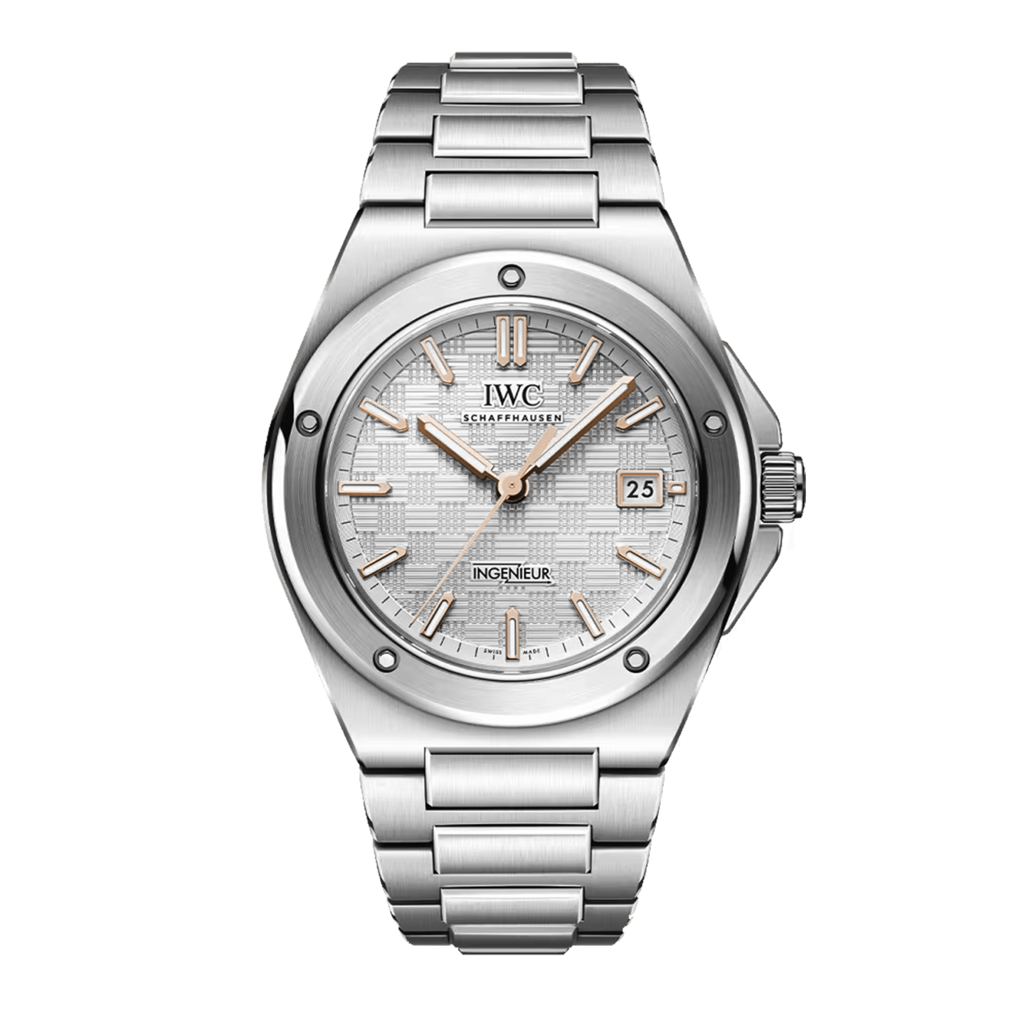 IWC Ingenieur Automatic 40 IW328902 stainless steel watch with silver dial and integrated steel bracelet