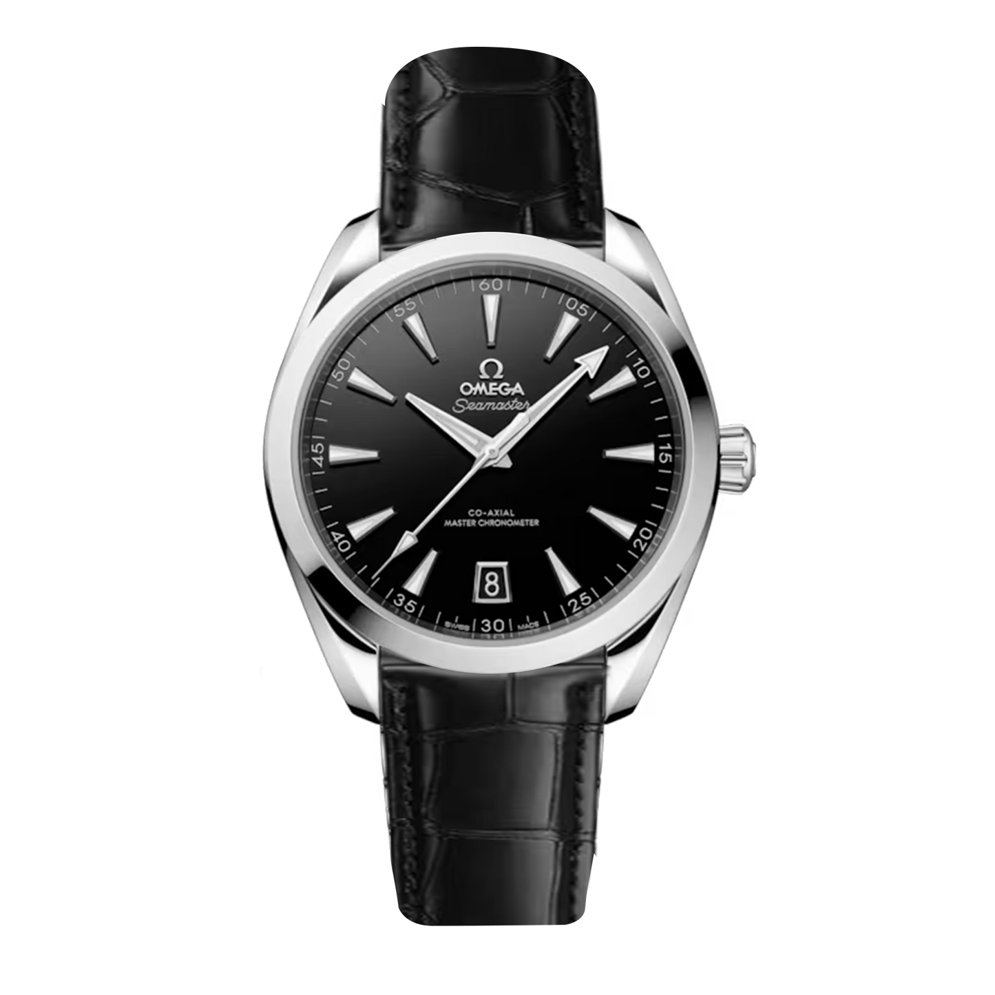 Omega Seamaster Aqua Terra 150M 41mm 220.10.41.21.01.002 black dial watch on black leather strap