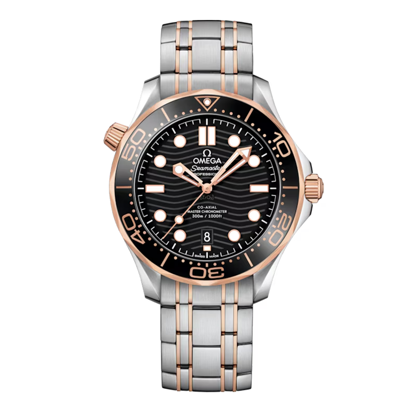 Seamaster Diver 300M 42mm Black Dial Steel Rose Gold