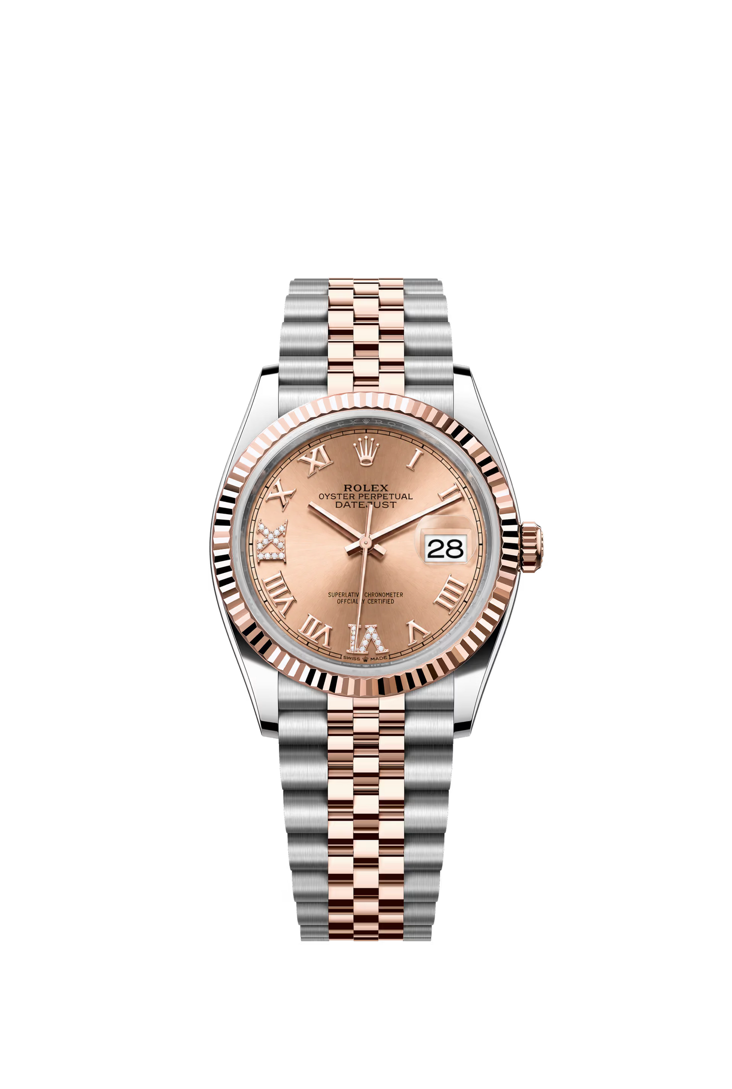 Rolex Datejust 36 Ref. 126231 Rose Roman VI IX Diamond Dial Jubilee