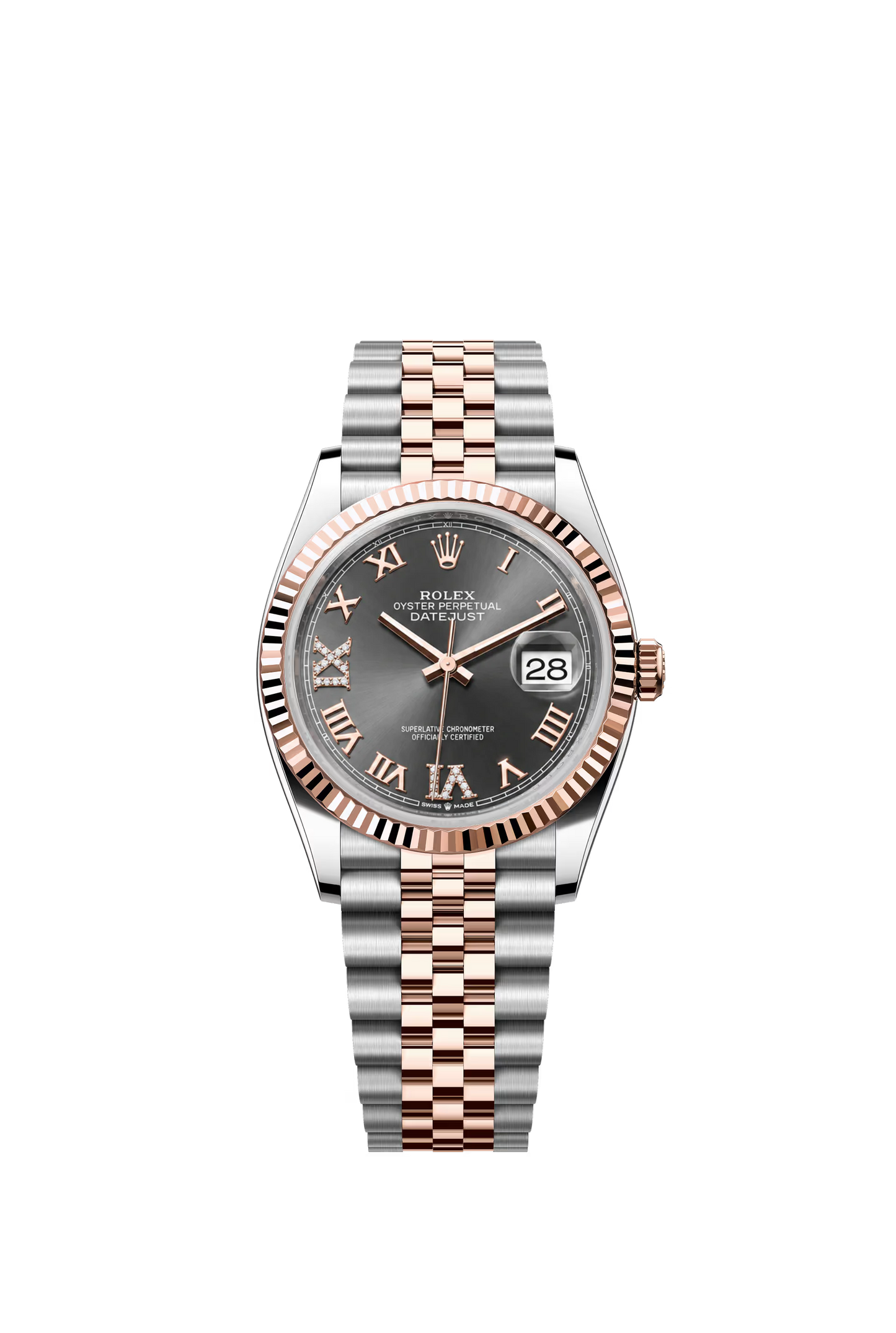 Rolex Datejust 36 Ref. 126231 Slate Roman VI IX Diamond Dial Jubilee