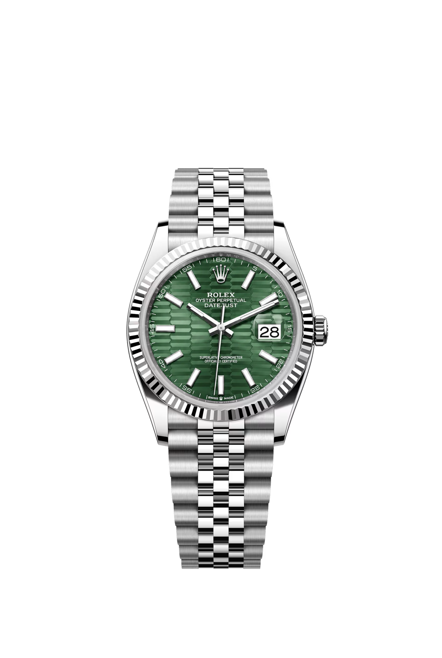 Rolex Datejust 36 Ref. 126234 Green Palm Motif Dial Jubilee