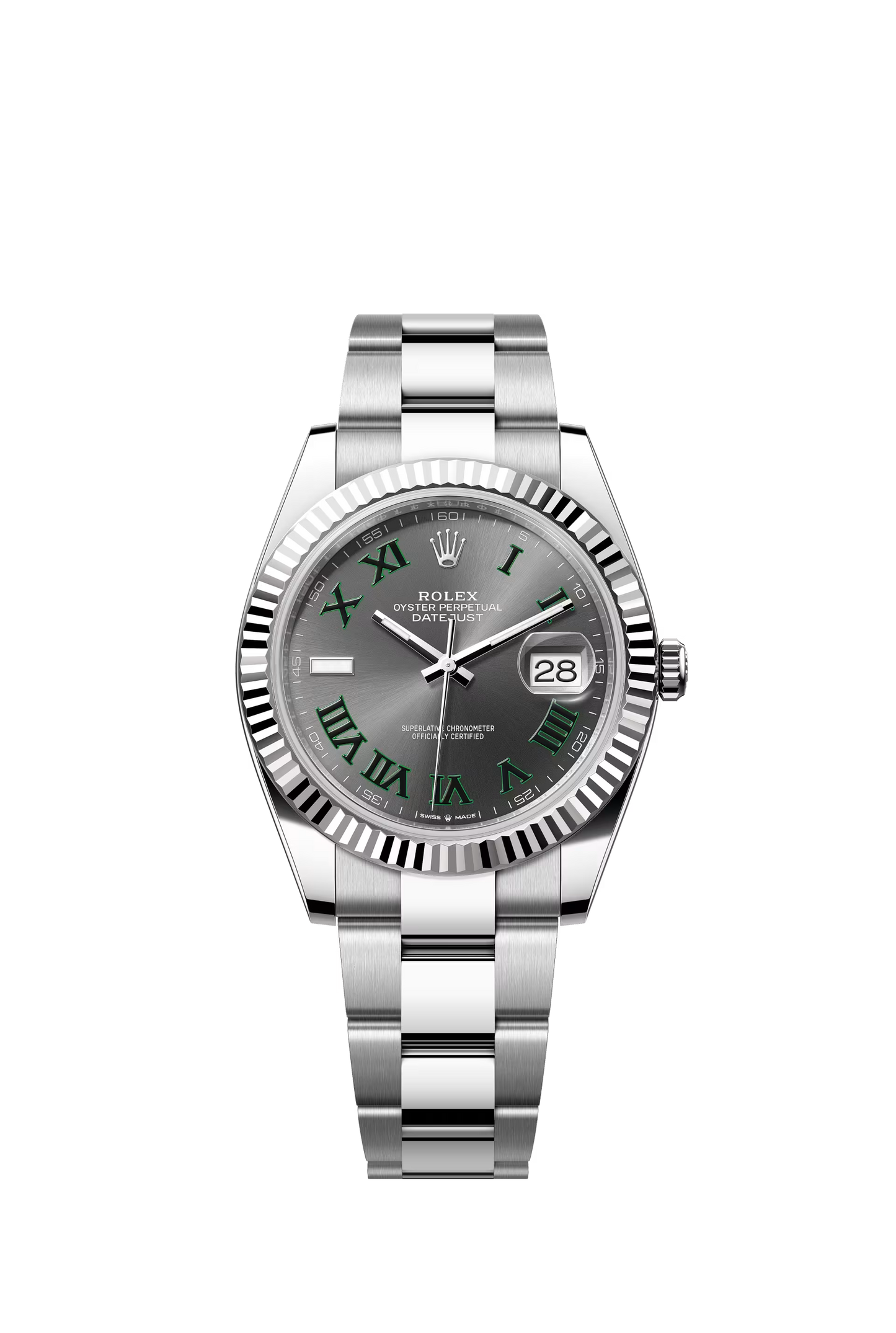 Rolex Datejust 41 Ref. 126334 Wimbledon Dial Fluted Bezel Oyster Bracelet