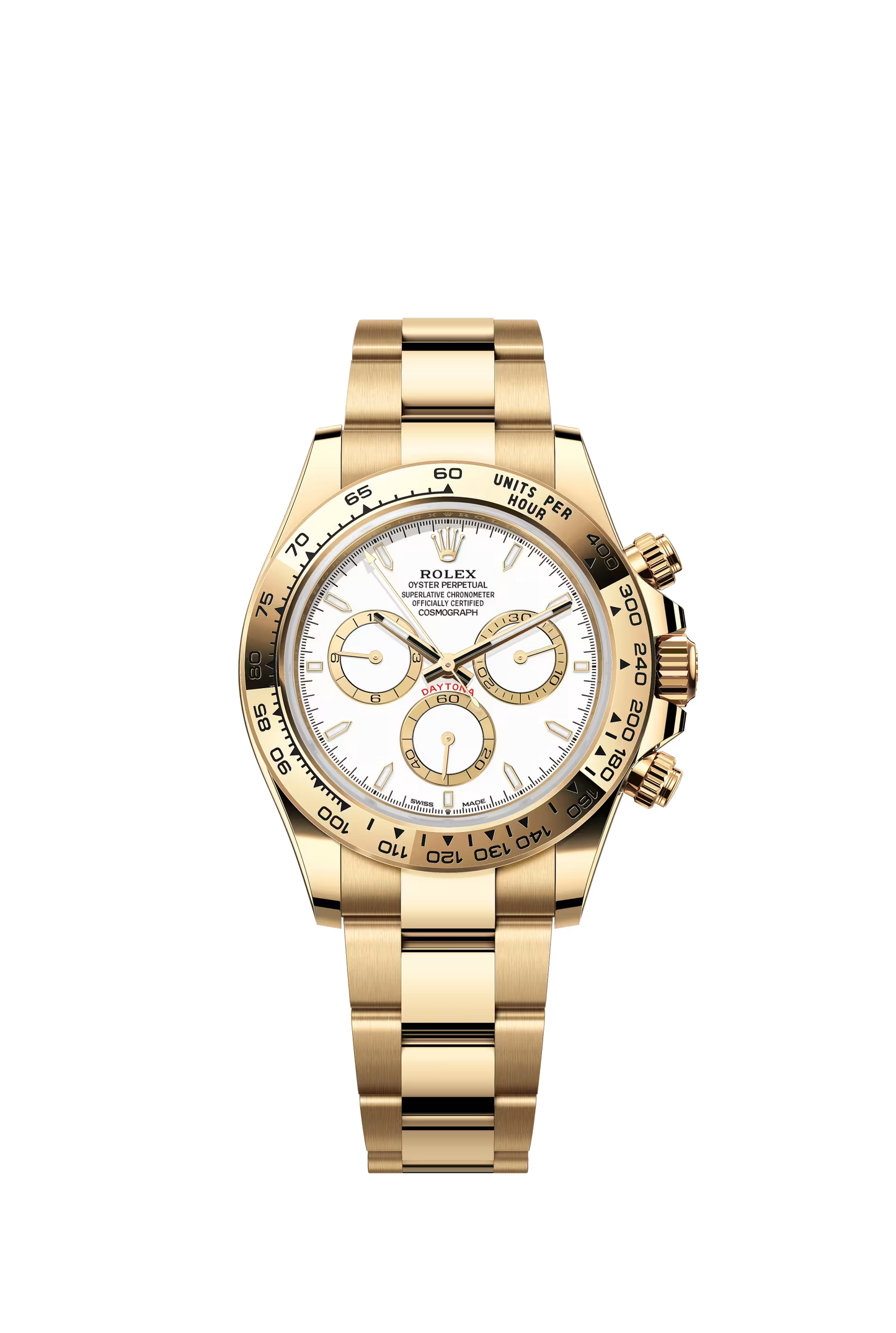 Rolex Cosmograph Daytona 40 mm ref 126508 in yellow gold with white dial
