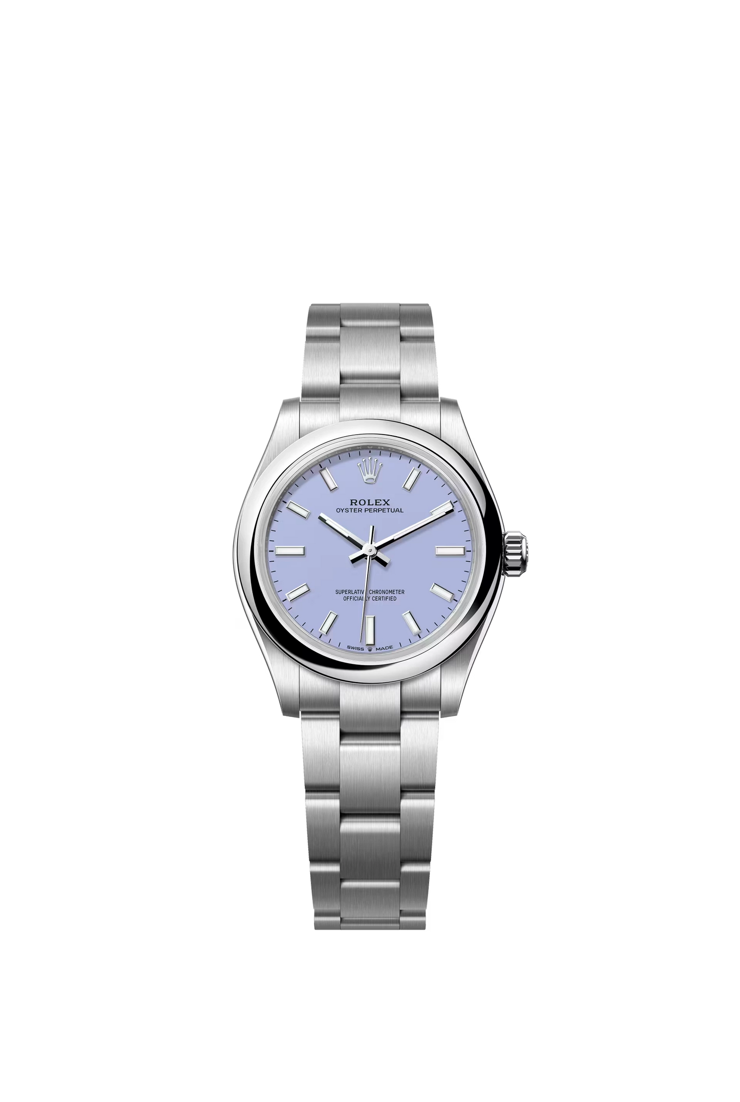 Rolex Oyster Perpetual 31 Oystersteel Lavender Dial Stick Markers Oyster Bracelet Ref. 277200