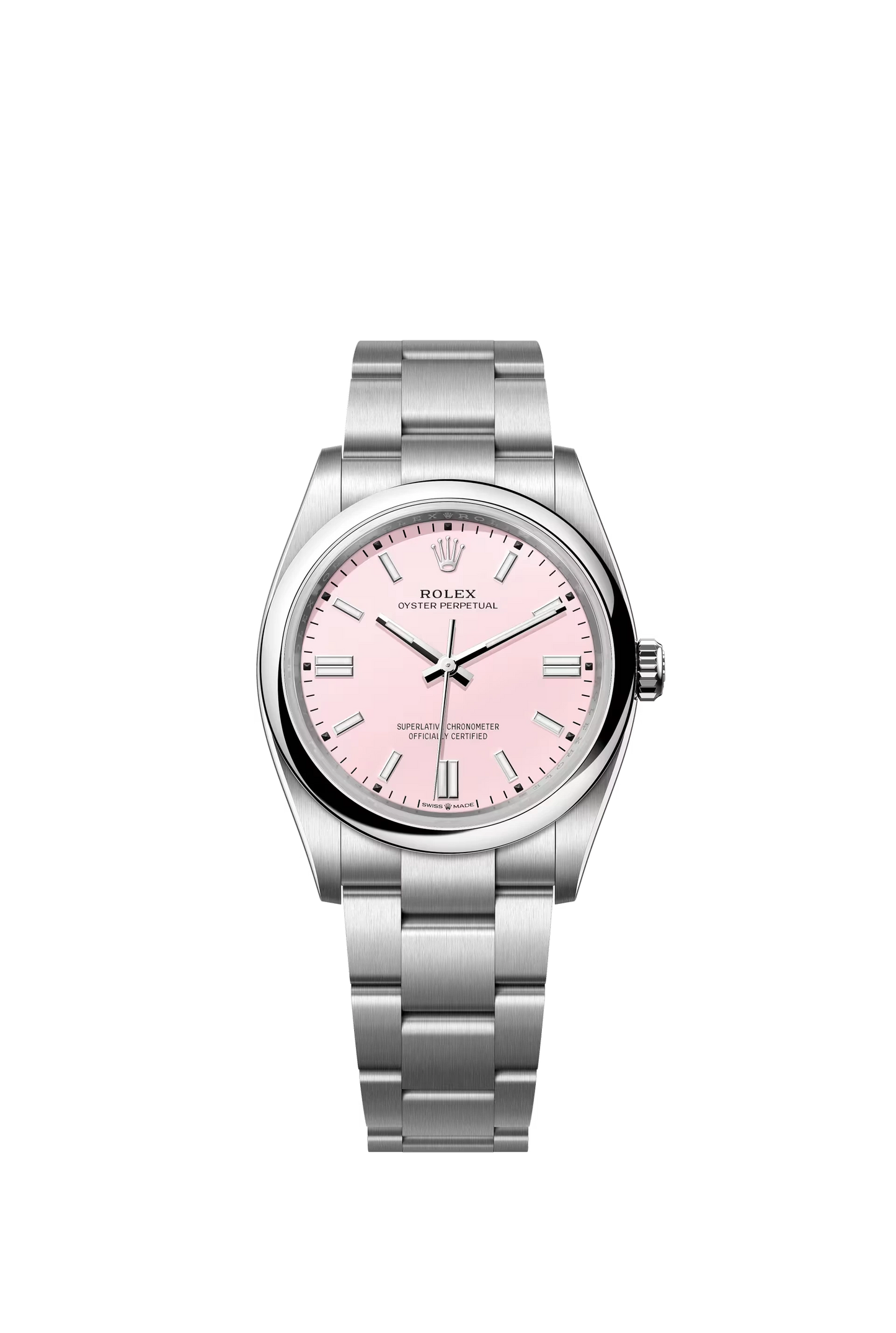 Rolex Oyster Perpetual 36 Oystersteel Candy Pink Dial Stick Markers Oyster Bracelet Ref. 126000