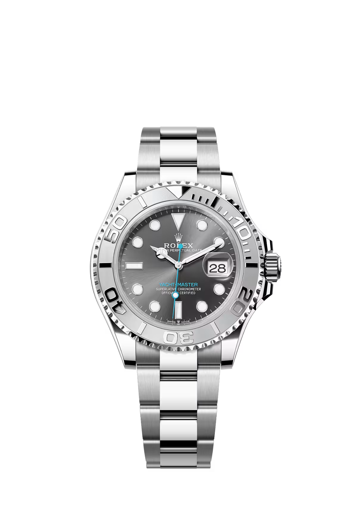 Rolex Yacht-Master 40 ref 126622 in Rolesium with platinum bezel and Oystersteel case