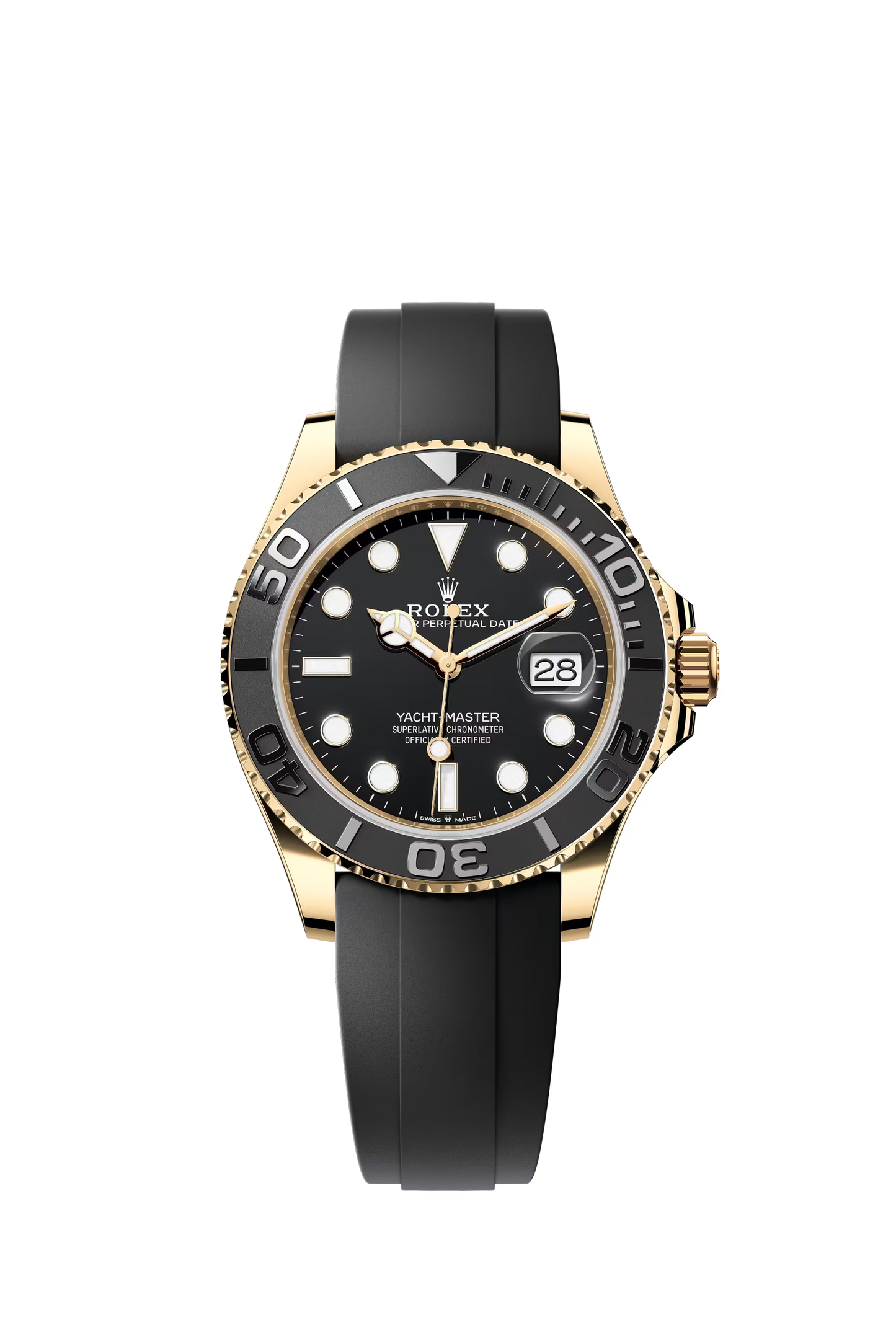 Rolex Yacht-Master 42 ref 226658 in yellow gold with black Oysterflex bracelet