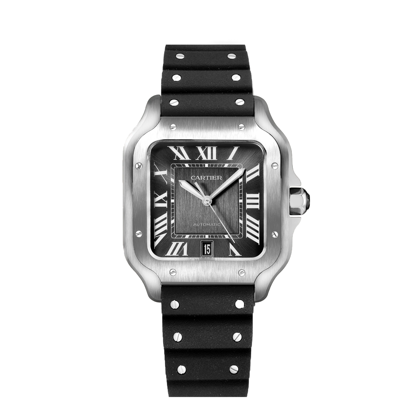 Cartier Santos de Cartier Black WSSA0037 on Rubber