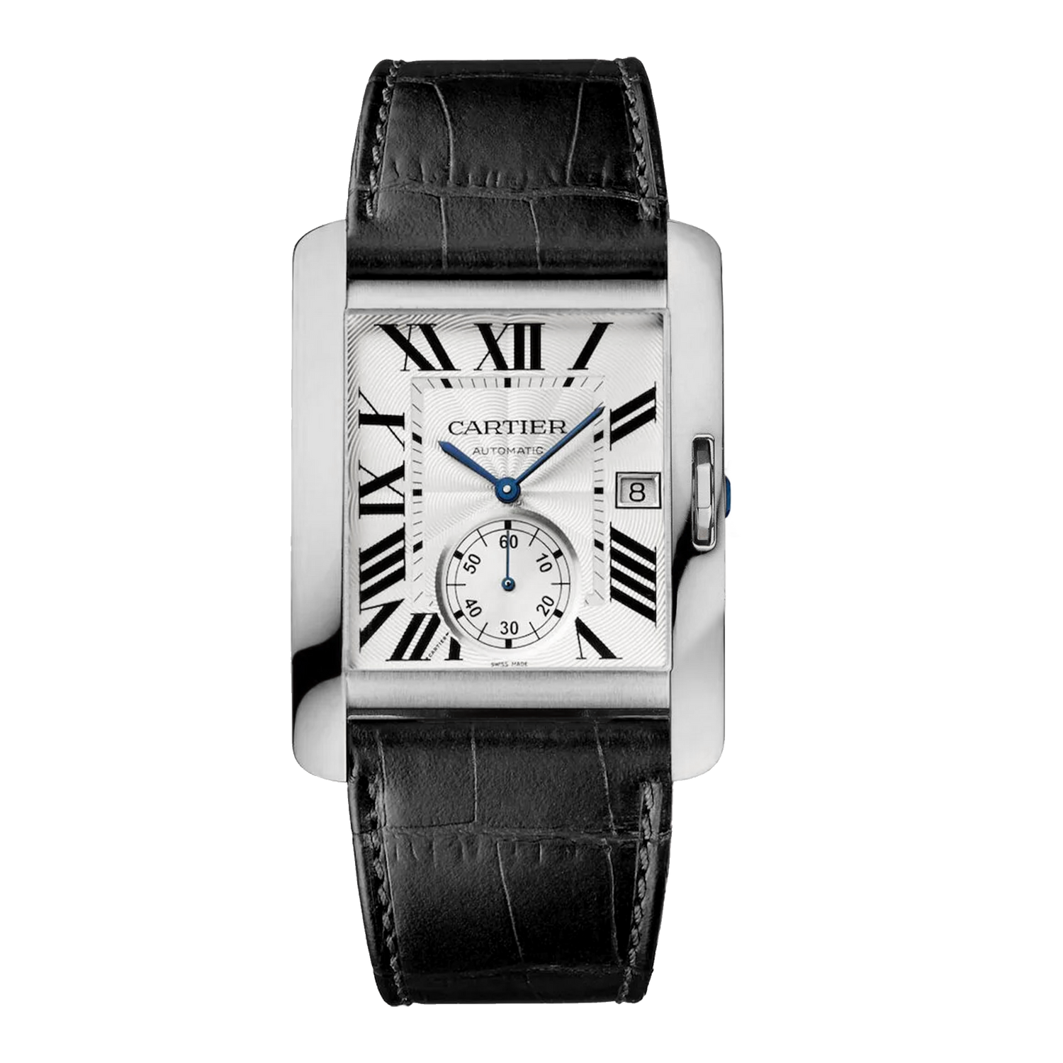 Cartier Tank Anglaise 3504 Steel Black Leather