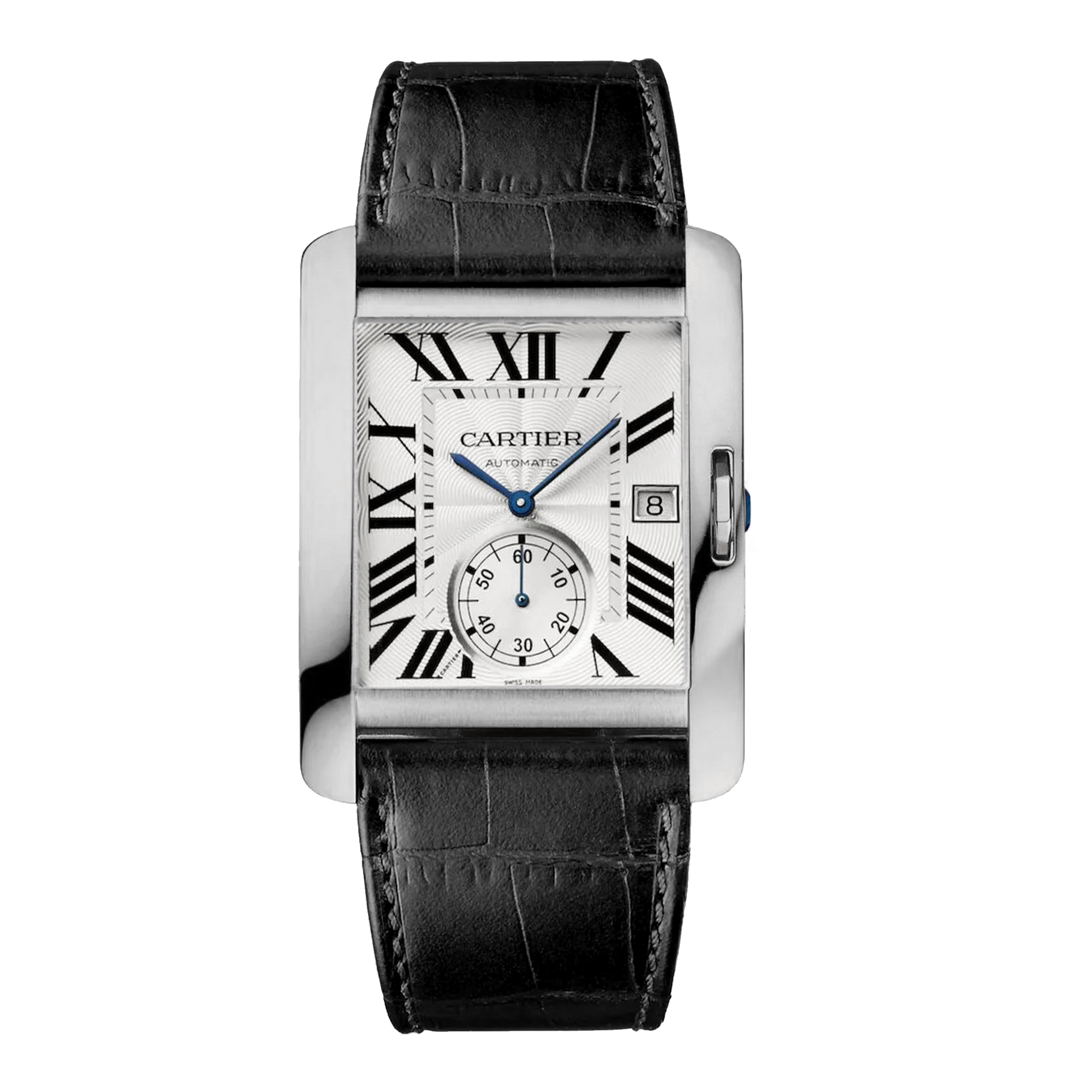 Cartier Tank Anglaise 3504 Steel Black Leather