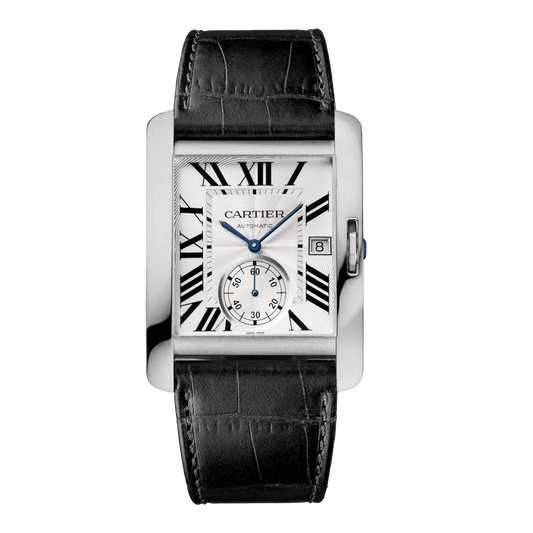 Cartier Tank Anglaise 3504 Steel Black Leather