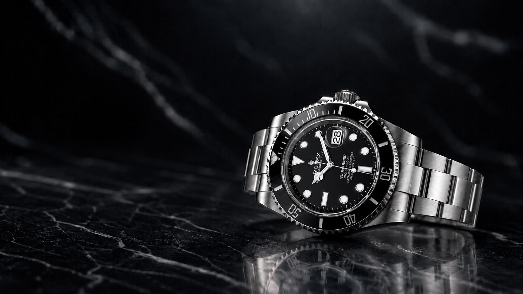 Luxury watches Greece hero image by Timeking featuring a premium Submariner style watch
