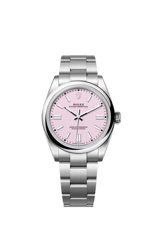 Rolex Oyster Perpetual 41 Oystersteel Candy Pink Dial Stick Markers Oyster Bracelet Ref. 134300