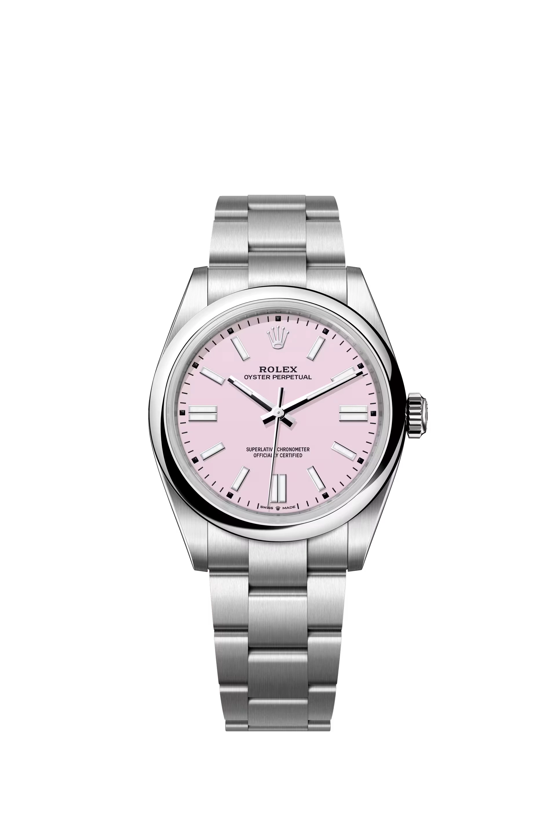 Rolex Oyster Perpetual 41 Oystersteel Candy Pink Dial Stick Markers Oyster Bracelet Ref. 134300