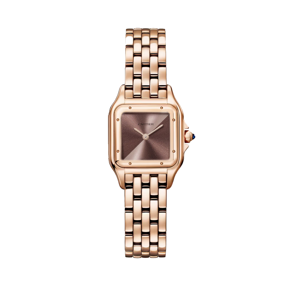 Cartier Panthère de Cartier Small rose gold watch with brown sunray dial and rose gold bracelet