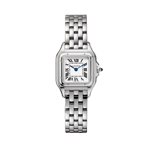 Cartier Panthère de Cartier Small steel watch with silver dial and steel bracelet