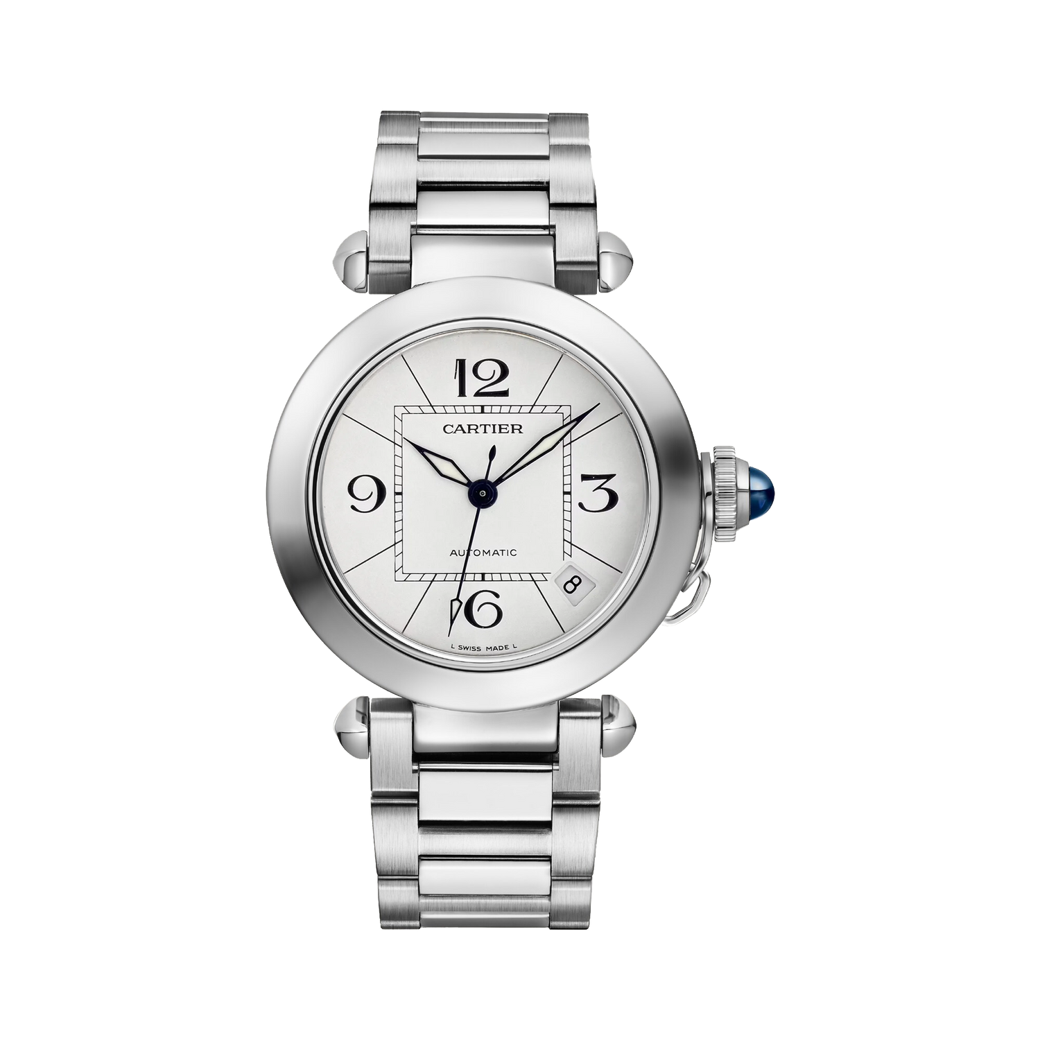 Cartier Pasha de Cartier WSPA0013 steel 35mm watch with silver dial and steel bracelet