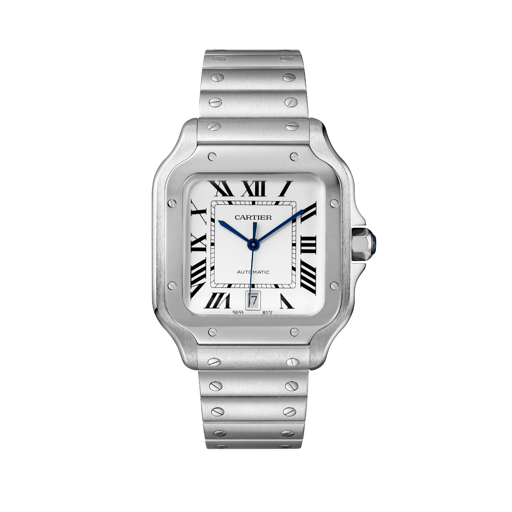 Cartier Santos de Cartier Large WSSA0018 steel watch with silver dial and steel bracelet
