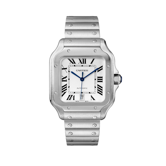 Cartier Santos de Cartier Large WSSA0018 steel watch with silver dial and steel bracelet