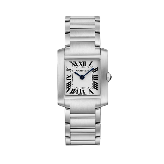 Cartier Tank Française Small WSTA0065 steel watch with silver dial and steel bracelet