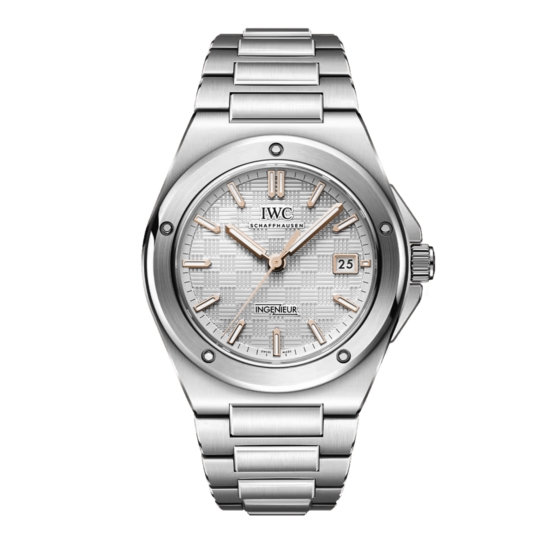 IWC Ingenieur Automatic 40 IW328902 stainless steel watch with silver dial and integrated steel bracelet