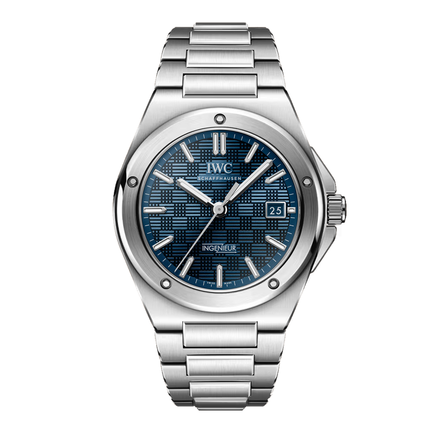 IWC Ingenieur Automatic 40 IW328907 stainless steel watch with blue dial and integrated steel bracelet