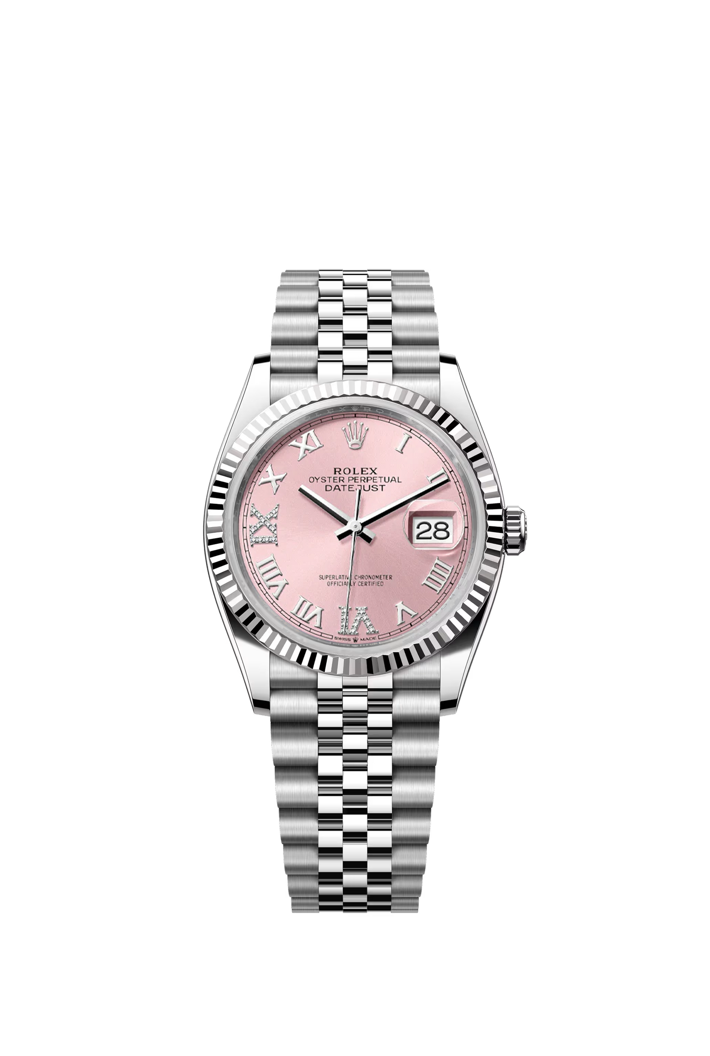 Datejust 36 mm WG Pink VI/XI Diamond Markers Ref. 126234