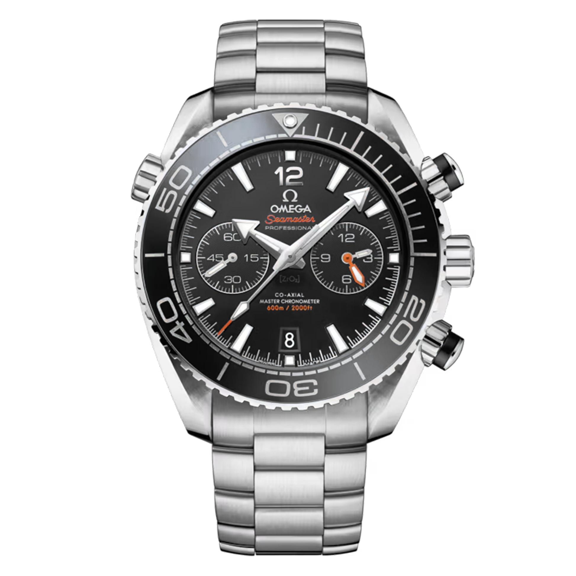 Omega Seamaster Planet Ocean 600M Chronograph 215.30.46.51.03.001 stainless steel watch with blue ceramic dial and bracelet