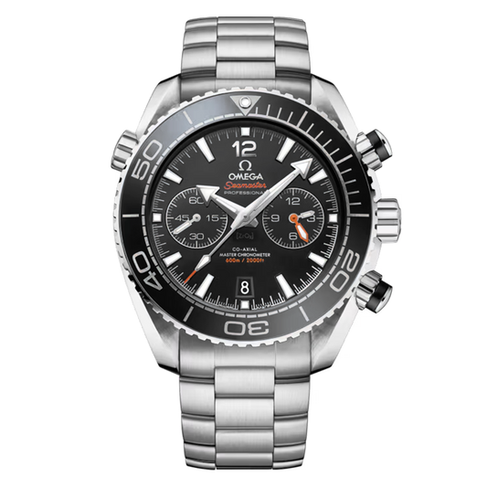 Omega Seamaster Planet Ocean 600M Chronograph 215.30.46.51.03.001 stainless steel watch with blue ceramic dial and bracelet