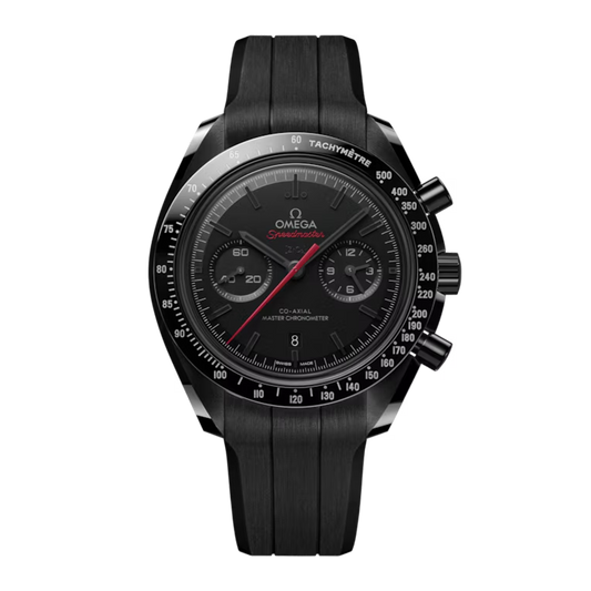 Omega Speedmaster Dark Side of the Moon 310.92.44.51.01.001 black ceramic chronograph watch with black rubber strap