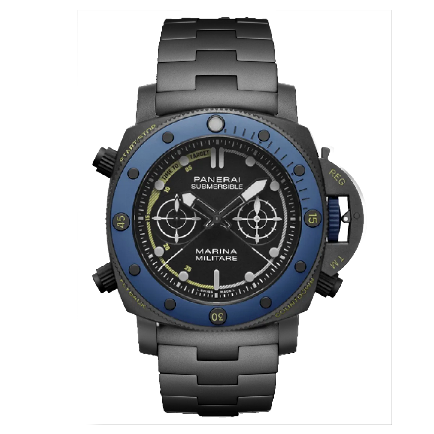 Panerai Submersible Forze Speciali PAM01239 Marina Militare watch with black dial and blue ceramic bezel