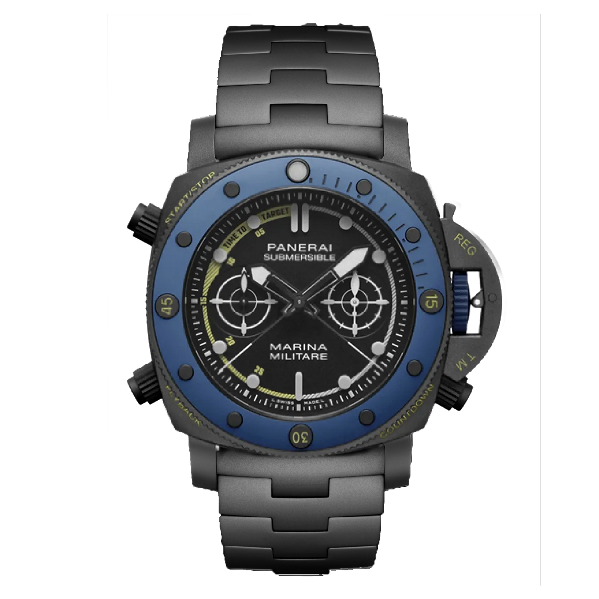Panerai Submersible Forze Speciali PAM01239 Marina Militare watch with black dial and blue ceramic bezel