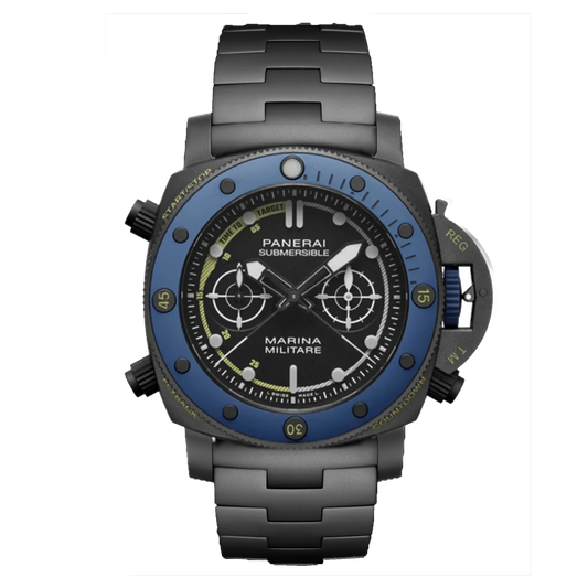 Panerai Submersible Forze Speciali PAM01239 Marina Militare watch with black dial and blue ceramic bezel