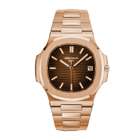 Patek Philippe Nautilus 5711/1R-001 rose gold watch with brown gradient dial and integrated bracelet