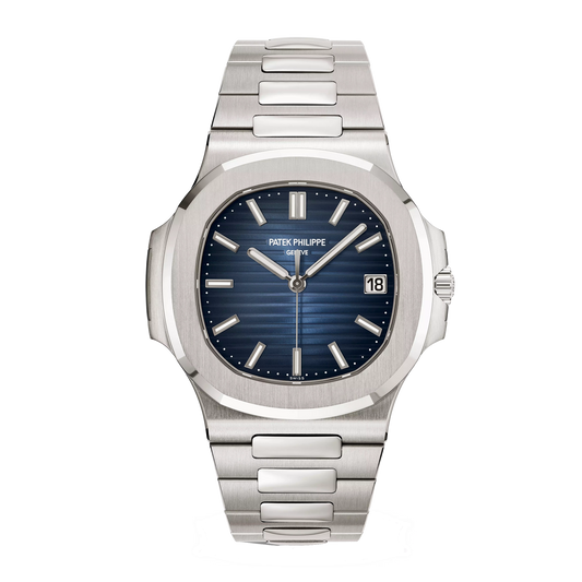 Patek Philippe Nautilus 5811/1G-001 white gold watch with blue sunburst dial and integrated bracelet