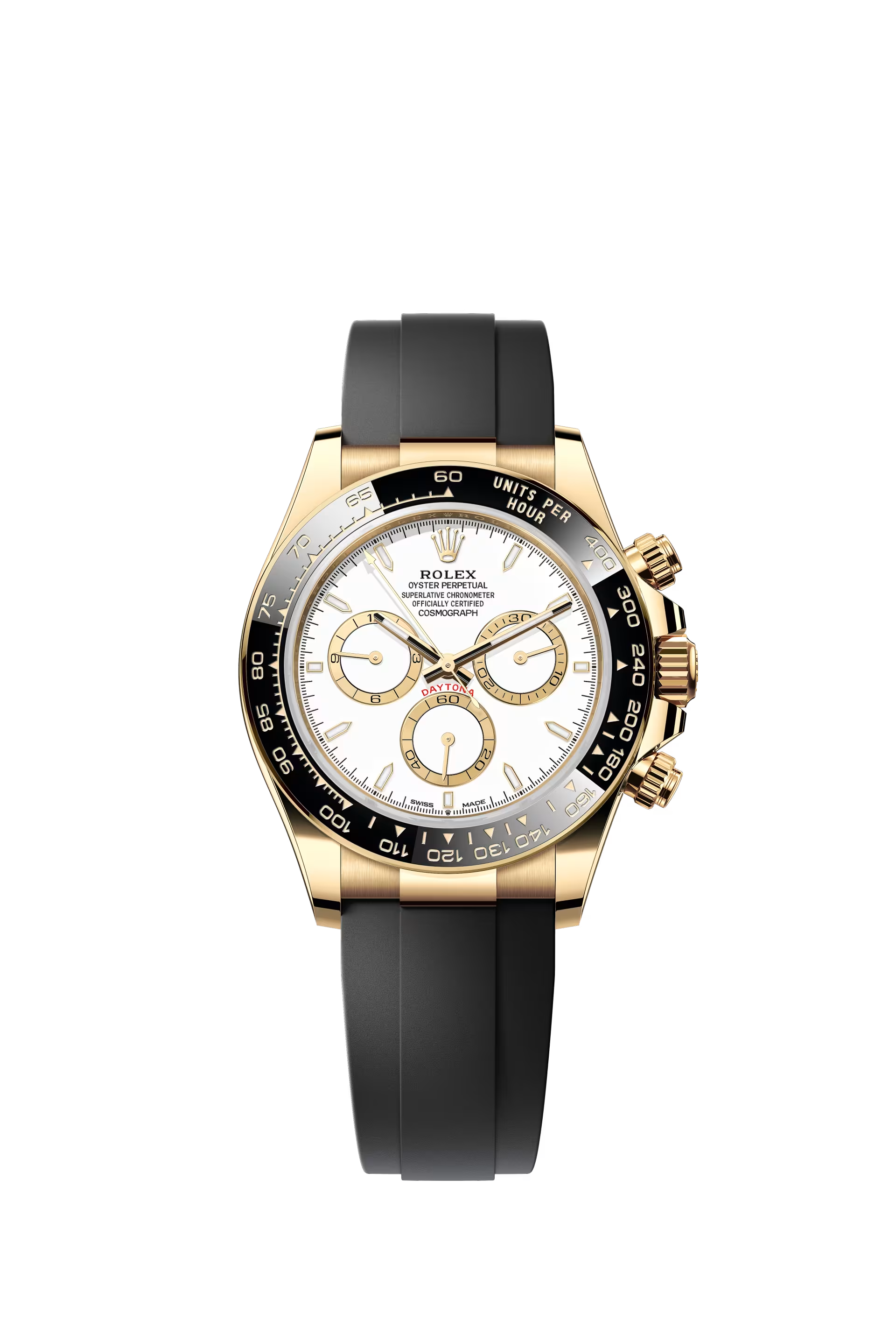 Rolex Cosmograph Daytona 40 mm 126518LN yellow gold with white dial and Oysterflex bracelet