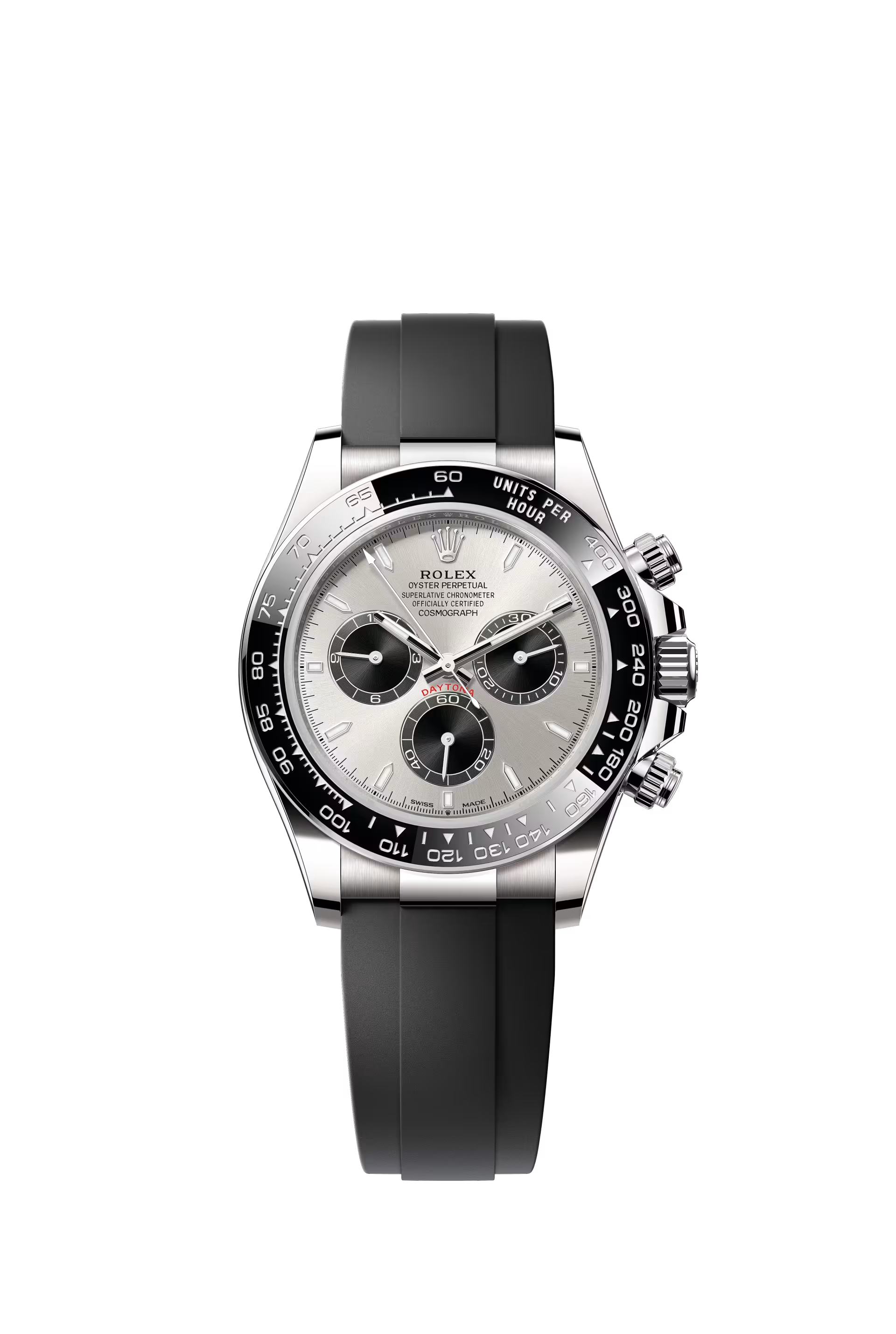 Rolex Cosmograph Daytona 40 mm ref 126519LN in white gold with Oysterflex 