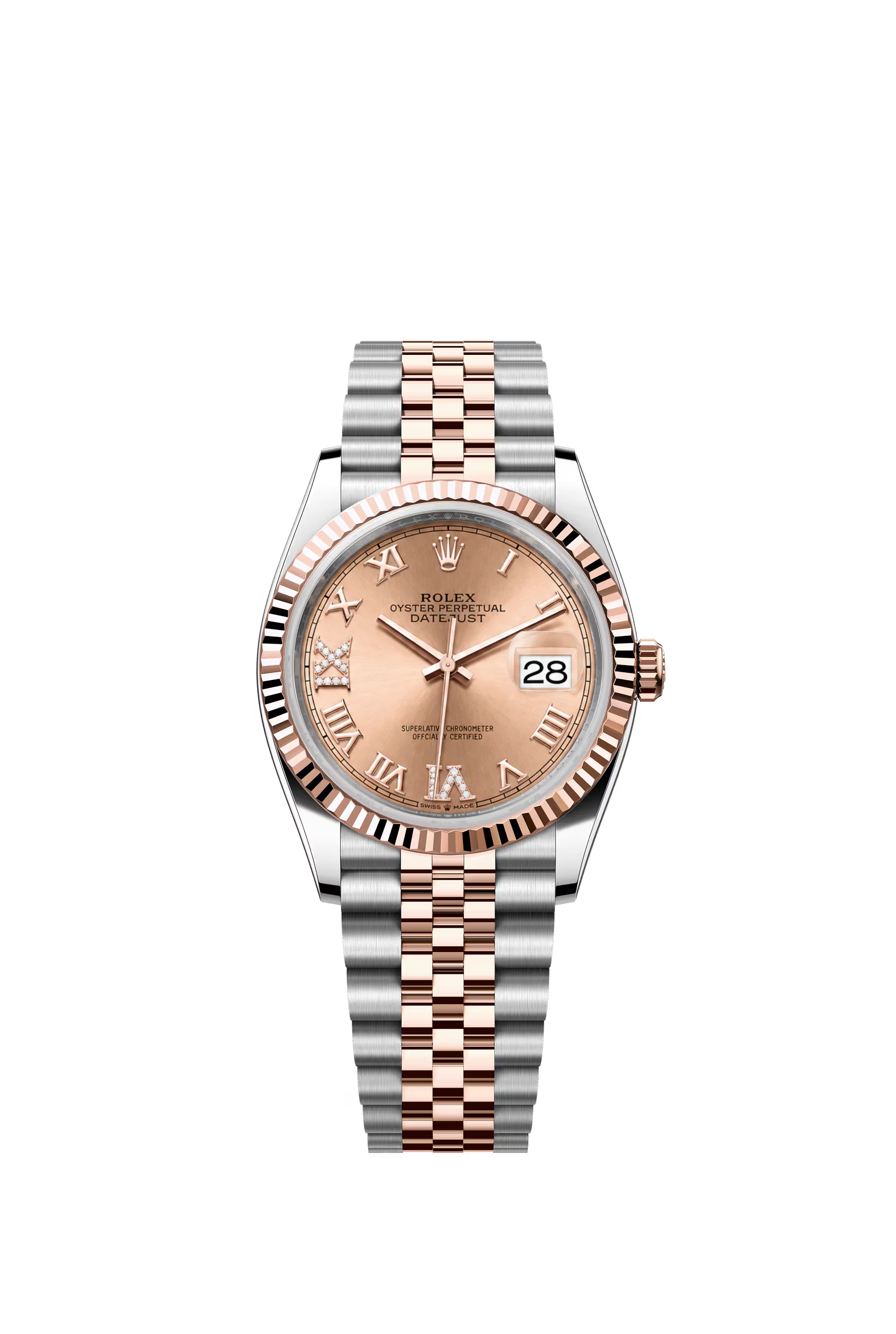 Rolex Datejust 36 Ref. 126231 Rose Roman VI IX Diamond Dial Jubilee