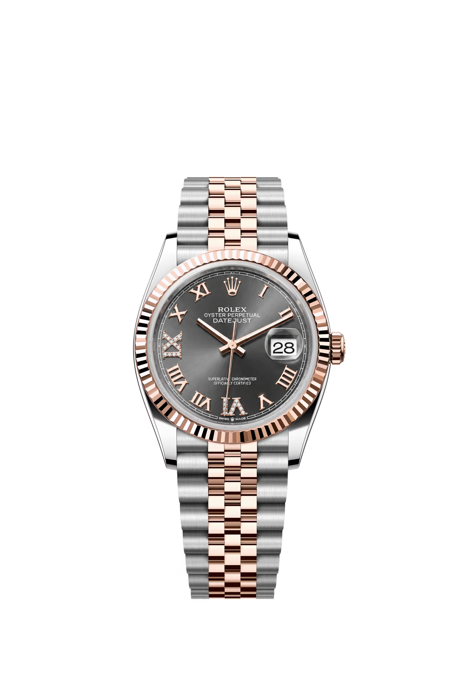 Rolex Datejust 36 Ref. 126231 Slate Roman VI IX Diamond Dial Jubilee