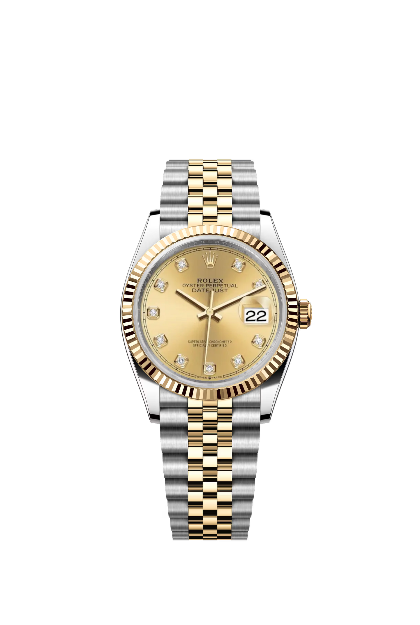 Rolex Datejust 36 Ref. 126233 Champagne Diamond Dial Jubilee