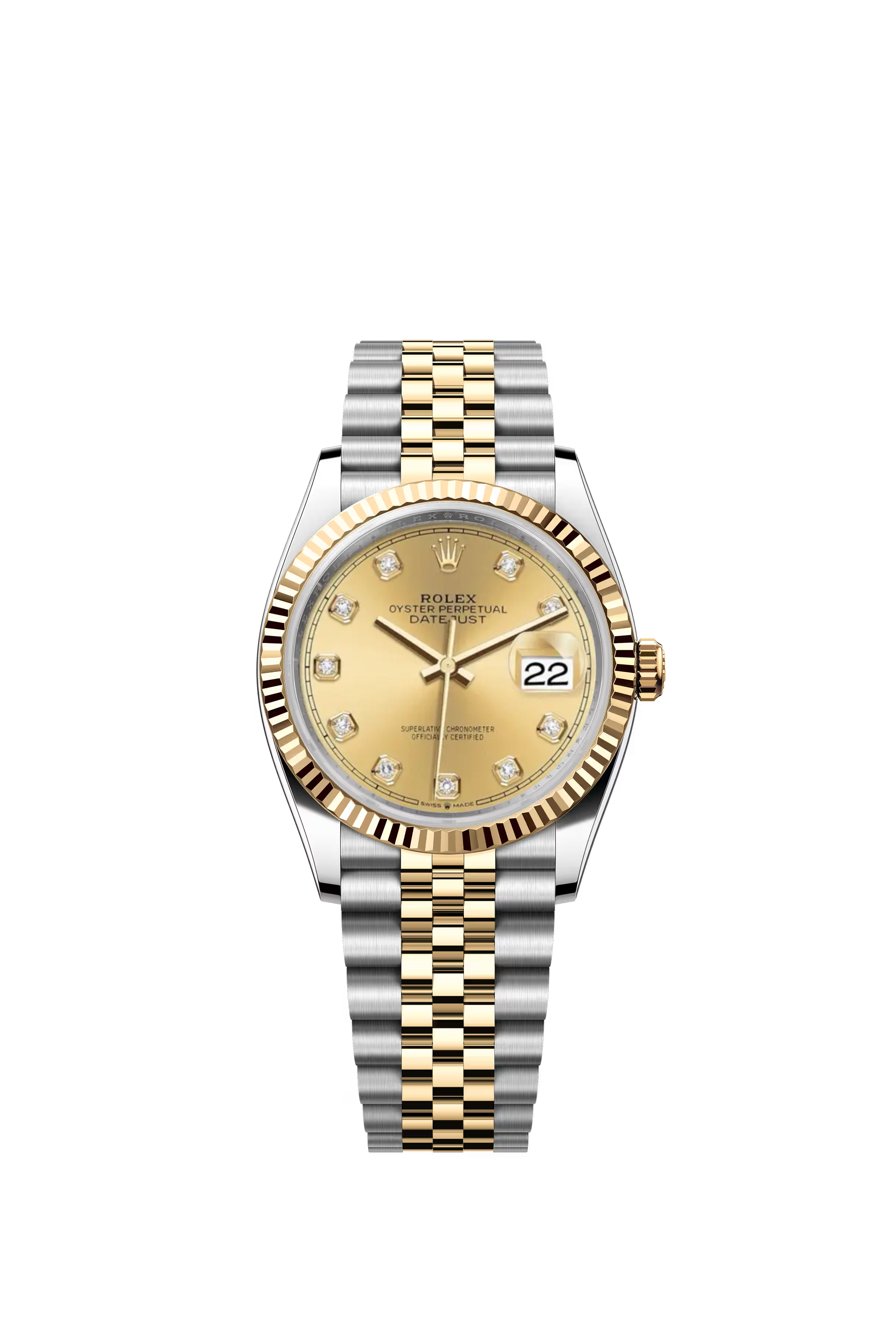 Rolex Datejust 36 Ref. 126233 Champagne Diamond Dial Jubilee