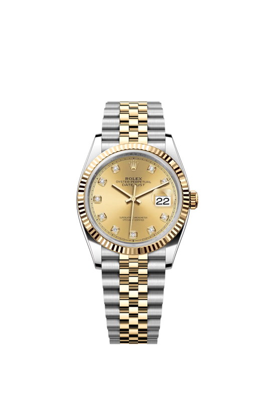 Rolex Datejust 36 Ref. 126233 Champagne Diamond Dial Jubilee