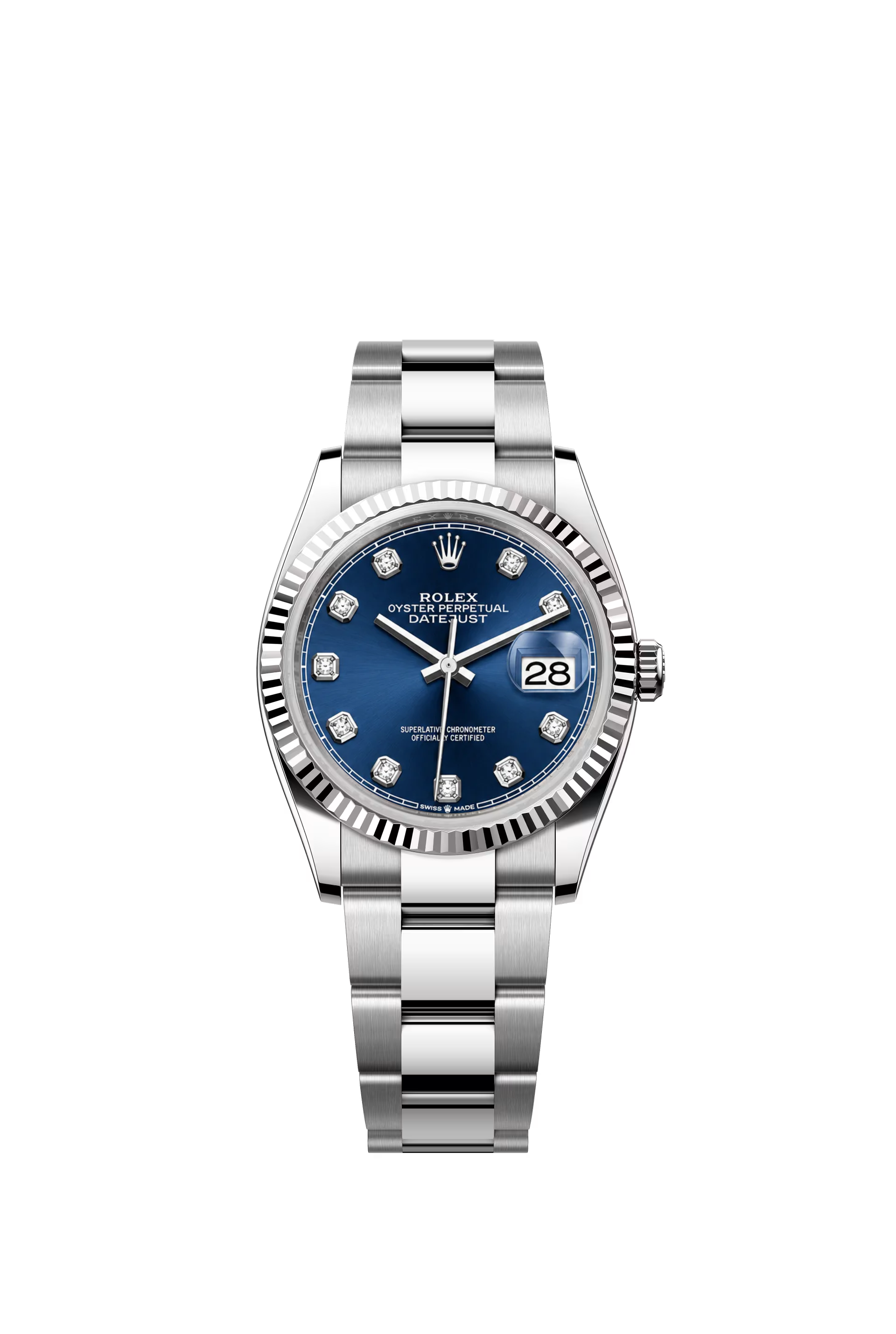 Rolex Datejust 36 Ref. 126234 Bright Blue Diamond Dial Oyster Bracelet