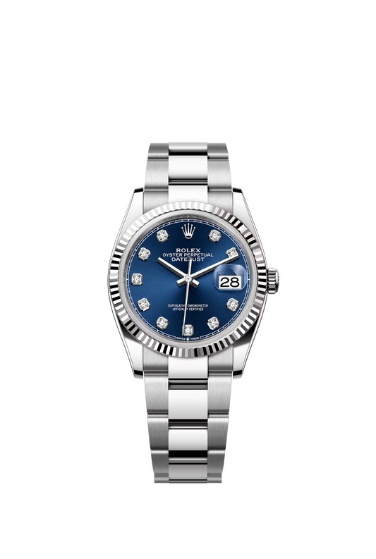 Rolex Datejust 36 Ref. 126234 Bright Blue Diamond Dial Oyster Bracelet