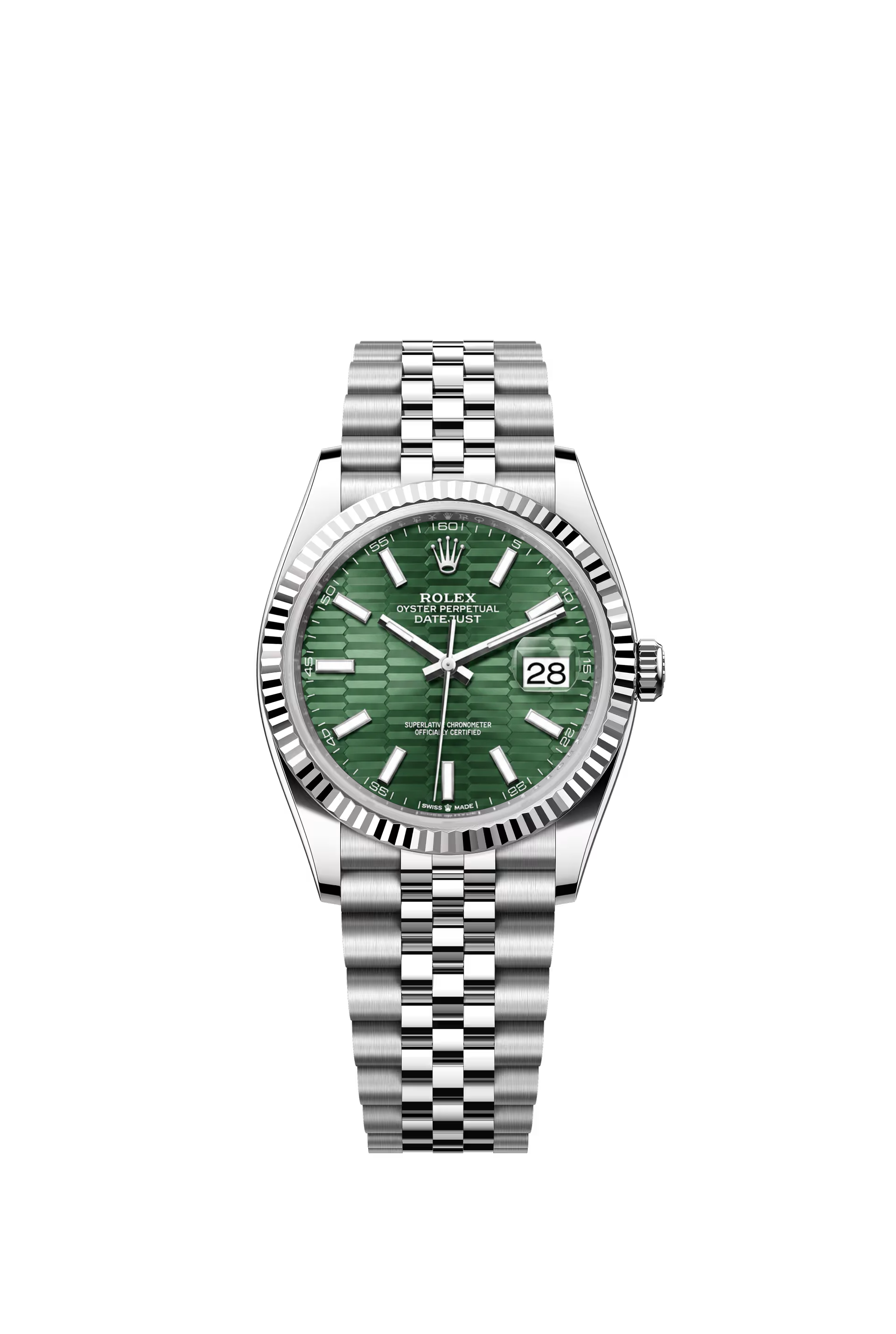 Rolex Datejust 36 Ref. 126234 Green Palm Motif Dial Jubilee